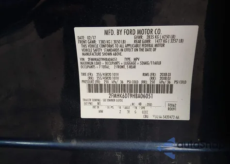 2017 Ford Flex Limited z USA, uszkodzony, nr VIN 2FMHK6DT9HBA06051